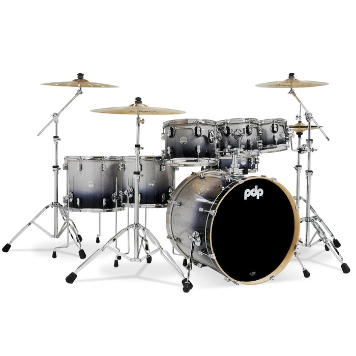 PDP Concept Maple Shell Pack SILVER TO BLK FADE - CHRM HW 7 PCS