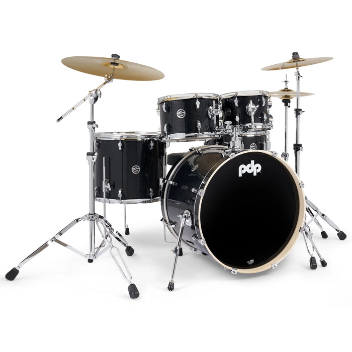 PDP Mainstage Black Sparkle Drum Kit w/HW, Paiste 101, throne