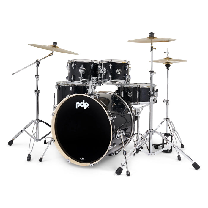 PDP Mainstage Black Sparkle Drum Kit w/HW, Paiste 101, throne