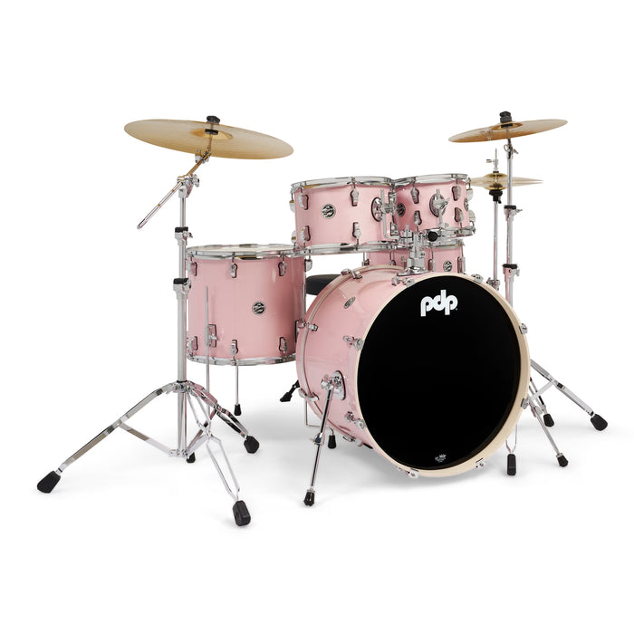 PDP Mainstage Twisted Rose Sparkle Drum Kit with hardware and Paiste 101 Cym Pack and throne