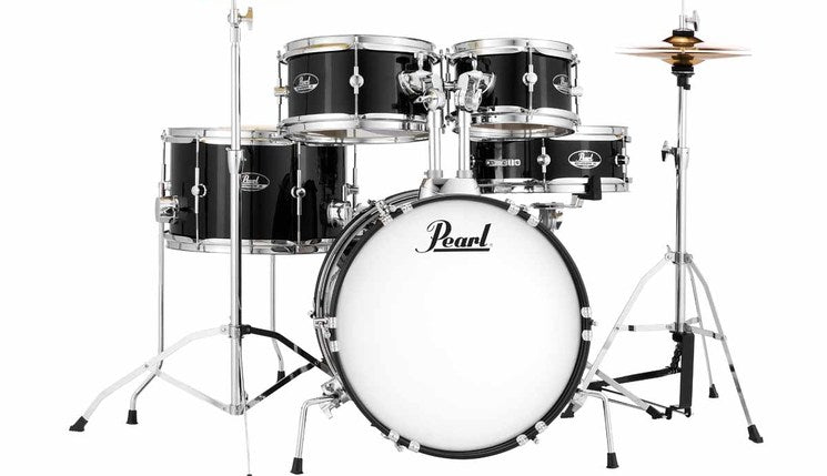 Batterie Pearl Roadshow Junior kit avec quincaillerie Jet Black 8x5,10x5.5,13x10,12x4,16x10po