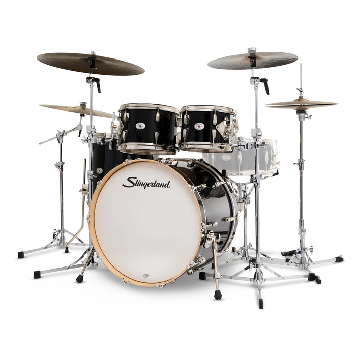 Slingerland Studio King 7x10 8x12 16x16 16x22 Del Norte Black drum kit