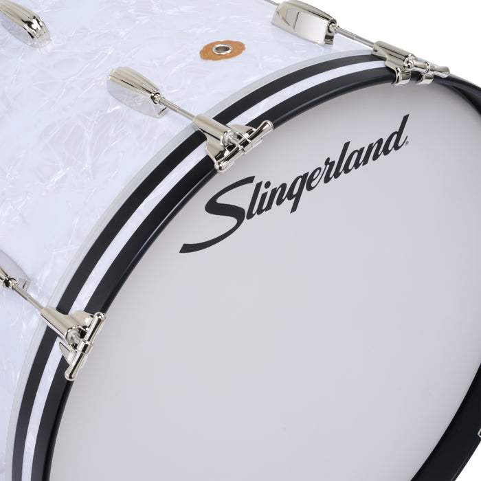 Slingerland Radio King Bass Drum 20x14in - White Marine Pearl Wrap - Timpano-percussion