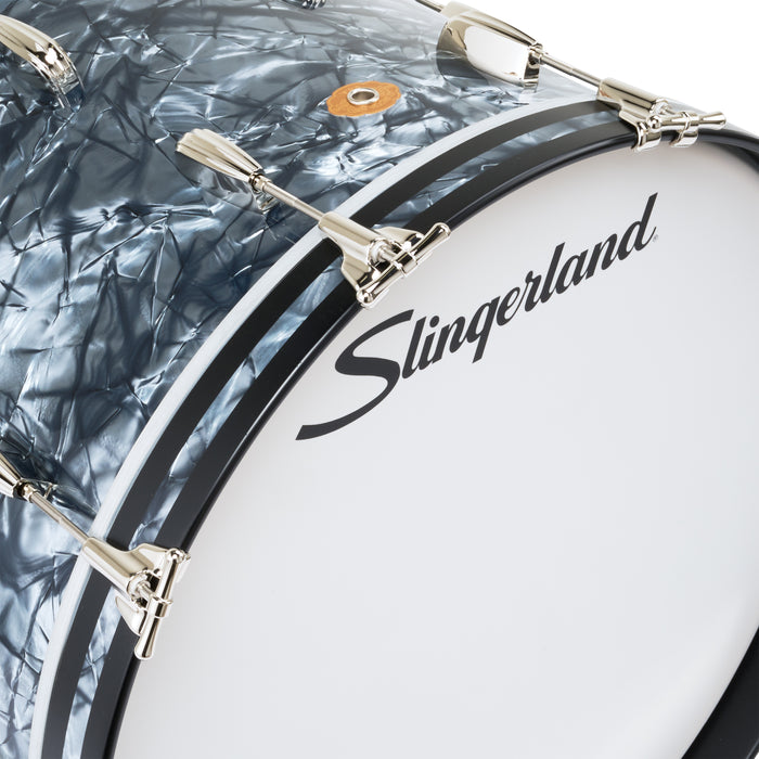 Slingerland Radio King Bass Drum 20x14in - Black Diamond Pearl Wrap - Timpano-percussion