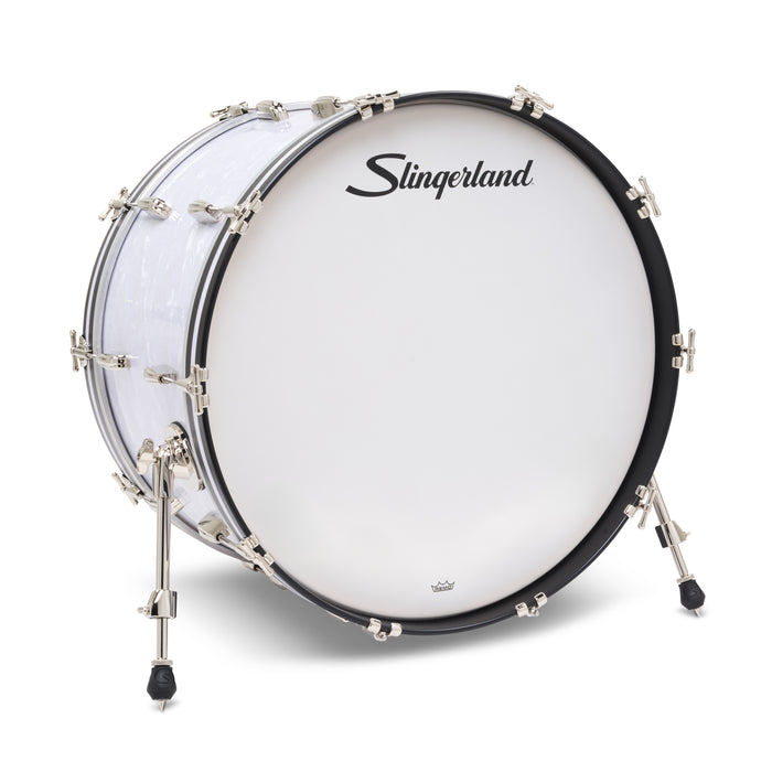 Slingerland Radio King Bass Drum 24x14in - White Marine Pearl Wrap - Timpano-percussion