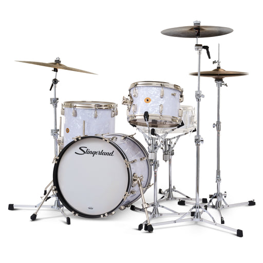 Slingerland Radio King Outfit Drum Kit 18-12-14in - White Marine Pearl Wrap - Timpano-percussion
