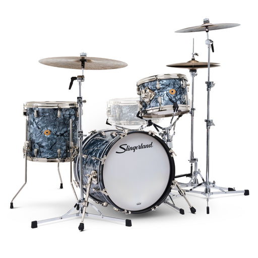 Slingerland Radio King Outfit Drum Kit 18-12-14in - Black Diamond Pearl Wrap - Timpano-percussion