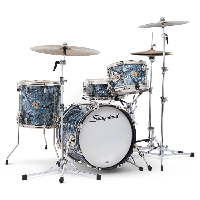 Slingerland Radio King Outfit Drum Kit 18-12-14x14in - Black Diamond Pearl Wrap - Timpano-percussion