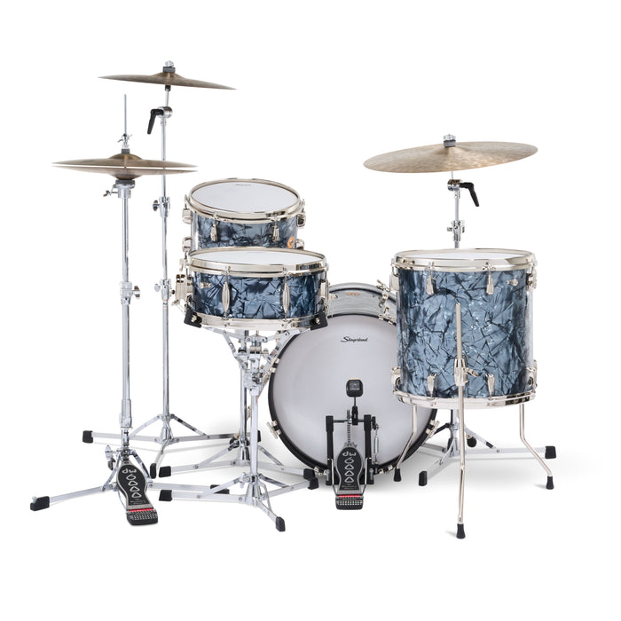 Slingerland Radio King Outfit Drum Kit 18-12-14x14in - Black Diamond Pearl Wrap - Timpano-percussion