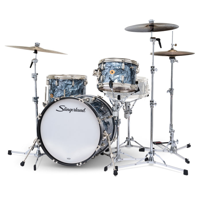 Slingerland Radio King Drum Kit 20-12-14in - Black Diamond Pearl Wrap - Timpano-percussion