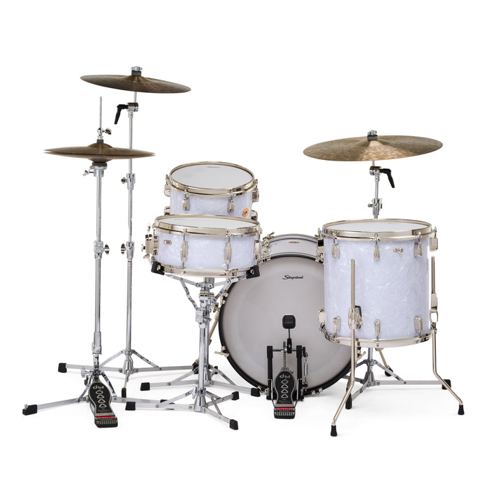Slingerland Radio King Outfit Drum Kit 20-12-14x14in - White Marine Pearl Wrap - Timpano-percussion
