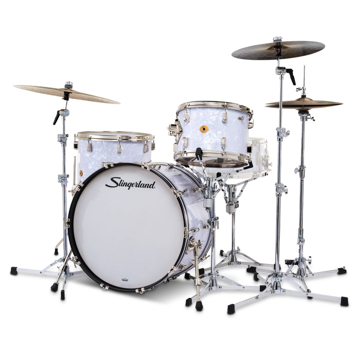 Slingerland Radio King Outfit Drum Kit 22-13-16in - White Marine Pearl Wrap - Timpano-percussion