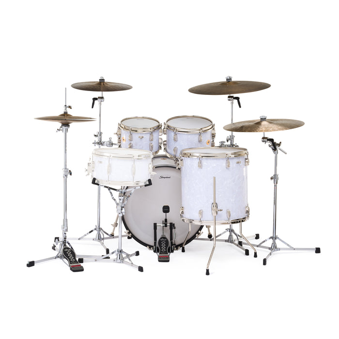 Slingerland Radio King Outfit Drum Kit 22-10-12-16in - White Marine Pearl Wrap - Timpano-percussion