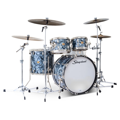 Batterie Slingerland Radio King Outfit 22-10-12-16po Black Diamond Pearl Wrap - Timpano-percussion