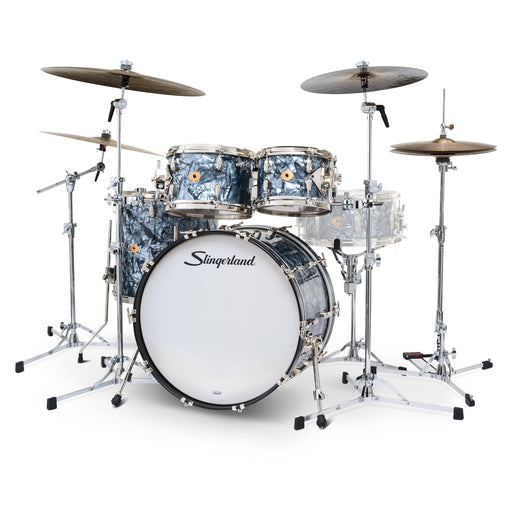 Batterie Slingerland Radio King Outfit 22-10-12-16po Black Diamond Pearl Wrap - Timpano-percussion