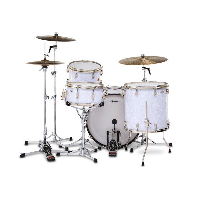 Slingerland Radio King Outfit Drum Kit 22-13-16x14in - White Marine Pearl Wrap - Timpano-percussion