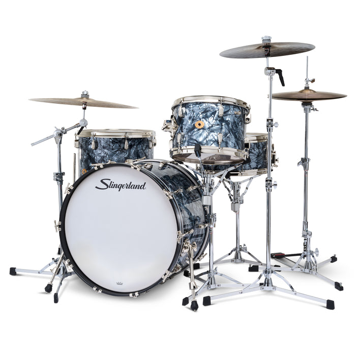 Slingerland Radio King Outfit Drum Kit 22-13-16x14in - Black Diamond Pearl Wrap - Timpano-percussion