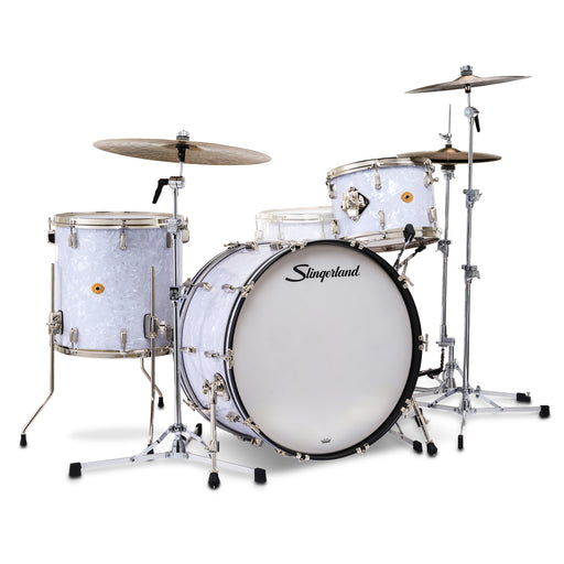 Slingerland Radio King Outfit Dru Kit 24-13-16in - White Marine Pearl Wrap - Timpano-percussion