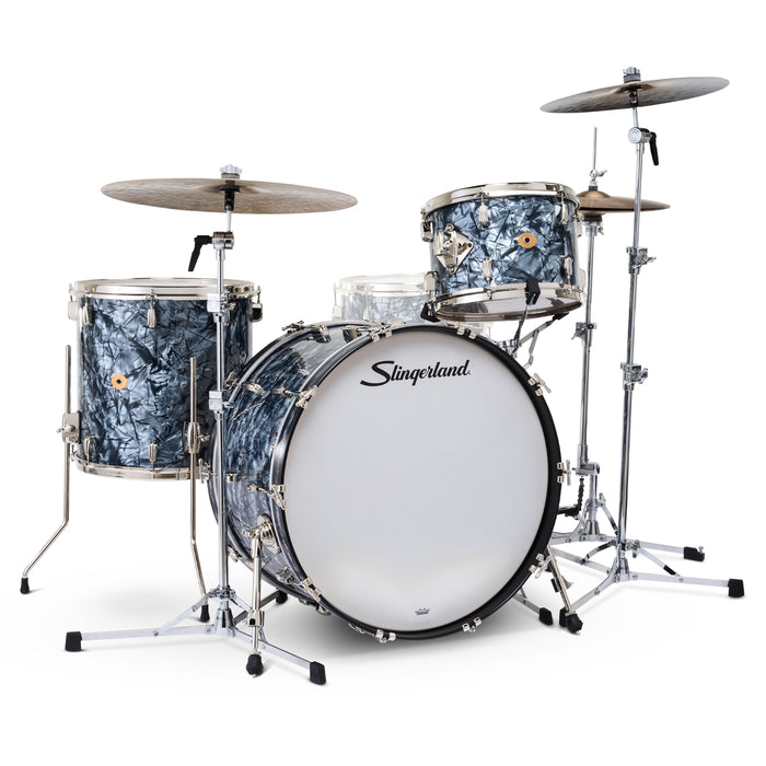 Slingerland Radio King Outfit Drum Kit 24-13-16in - Black Diamond Pearl Wrap - Timpano-percussion