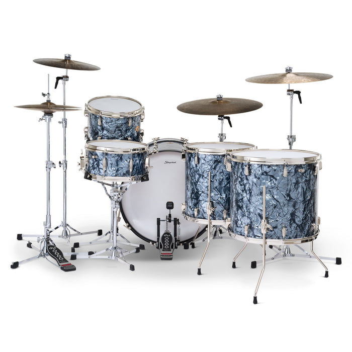 Slingerland Radio King Outfit Drum Kit 24-13-16-18x14in - Black Diamond Pearl Wrap - Timpano-percussion