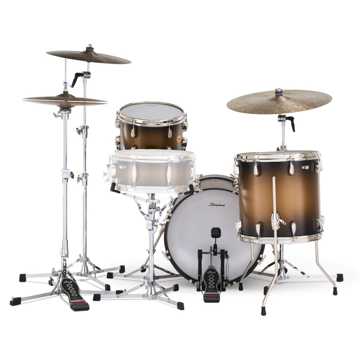 Slingerland Radio King Outfit Drum Kit 18-12-14in - Black and Gold Lacquer - Timpano-percussion