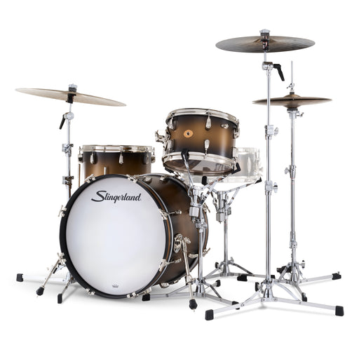 Slingerland Radio King Outfit Drum Kit 20-12-14in - Black and Gold Lacquer - Timpano-percussion