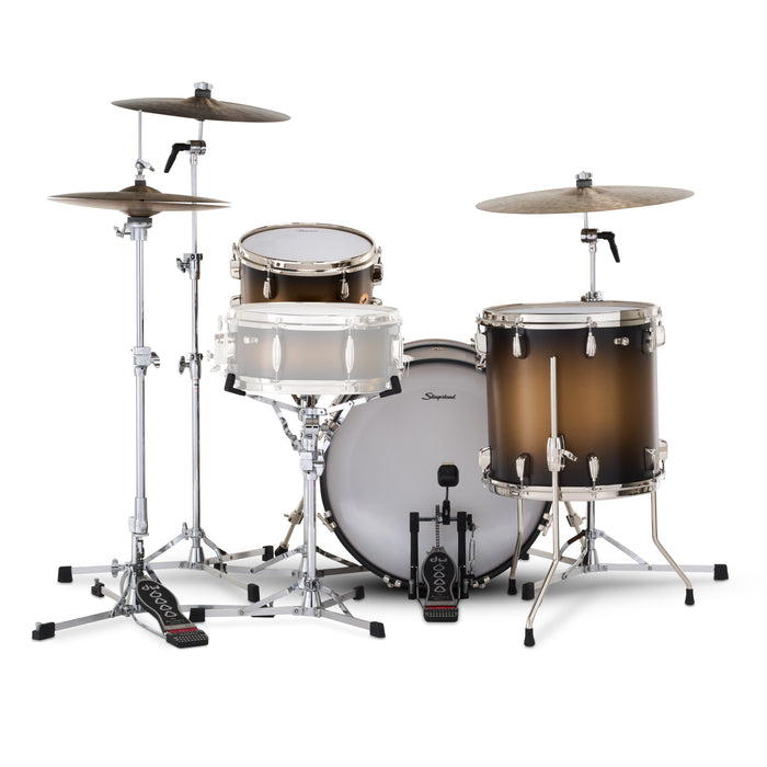 Slingerland Radio King Outfit Drum Kit 20-12-14in - Black and Gold Lacquer - Timpano-percussion