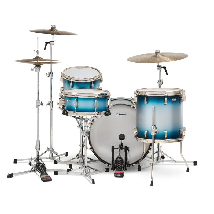 Slingerland Radio King Outfit Drum Kit 20-12-14x14in - Blue and Silver Lacquer - Timpano-percussion