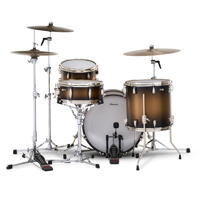 Slingerland Radio King Outfit Drum Kit 20-12-14x14in - Black and Gold Lacquer - Timpano-percussion
