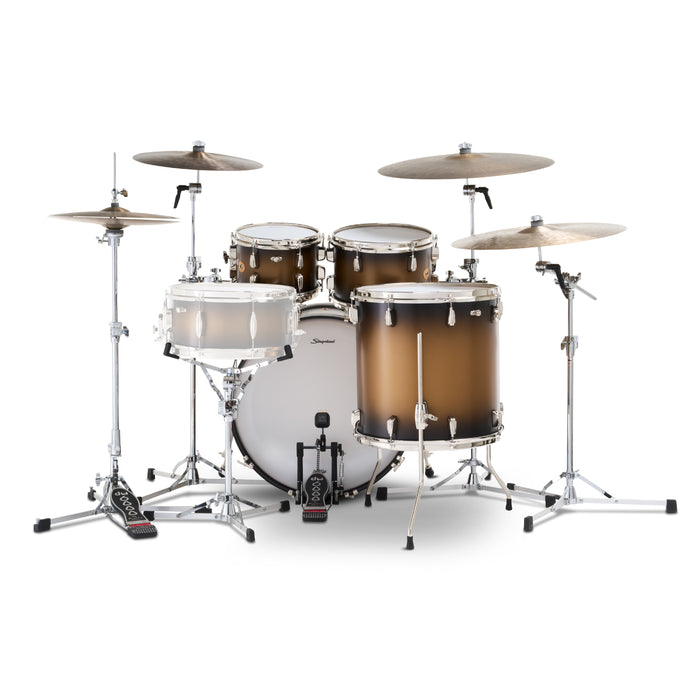 Slingerland Radio King Outfit Drum Kit 22-10-12-16in - Black and Gold Lacquer - Timpano-percussion