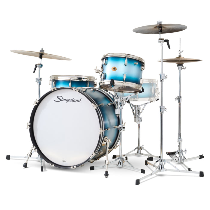 Slingerland Radio King Outfit Drum Kit 24-13-16in - Blue & Silver Lacquer - Timpano-percussion
