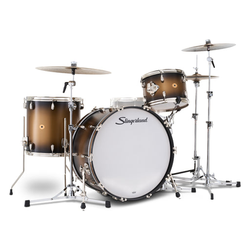 Slingerland Radio King Drum Kit 24-13-16in - Black and Gold Lacquer - Timpano-percussion