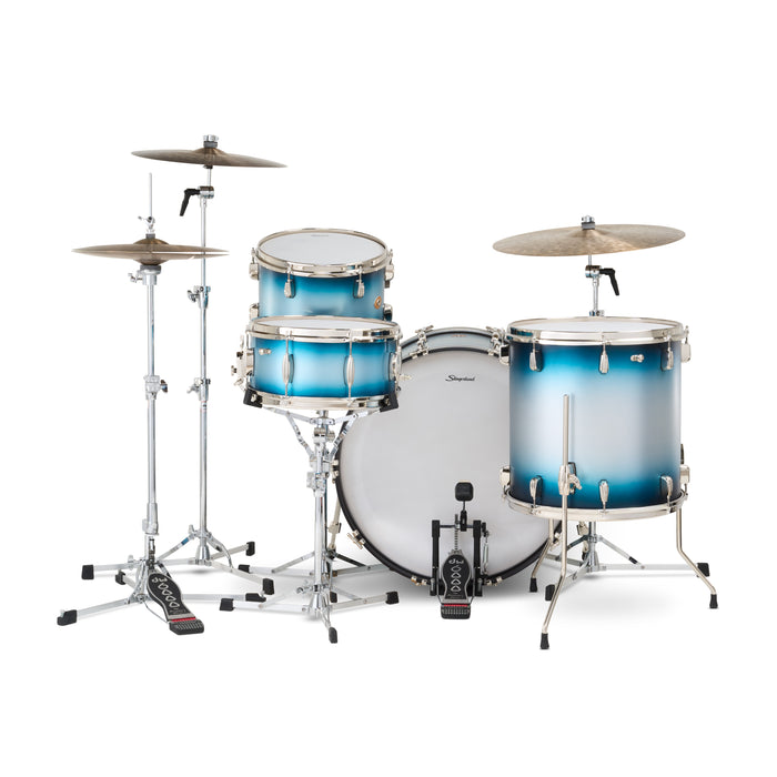 Slingerland Radio King Outfit Drum Kit 24-13-16x14in - Blue and Silver Lacquer - Timpano-percussion