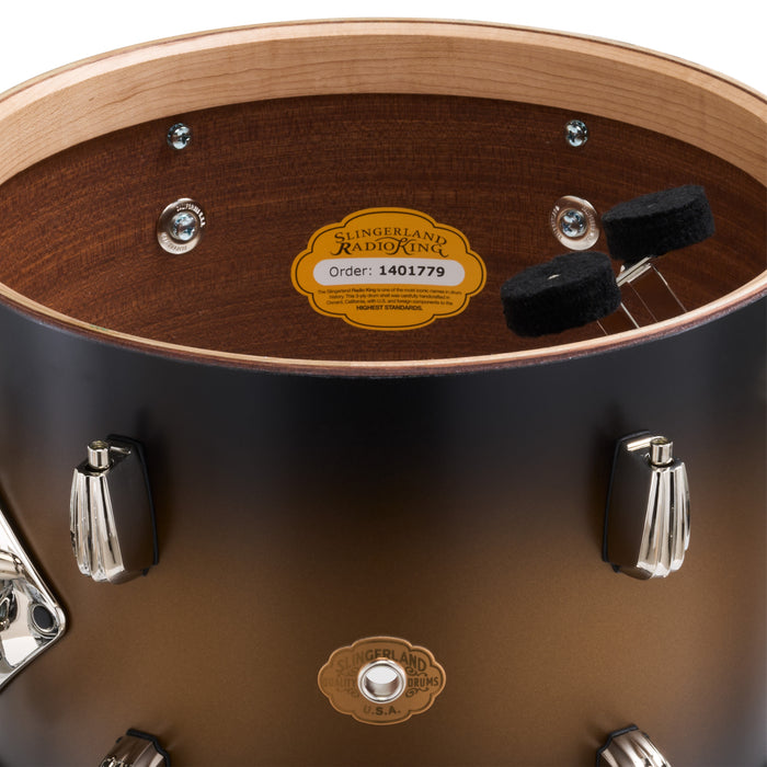 Slingerland Radio King Outfit Drum Kit 24-13-16x14in - Black and Gold Lacquer - Timpano-percussion