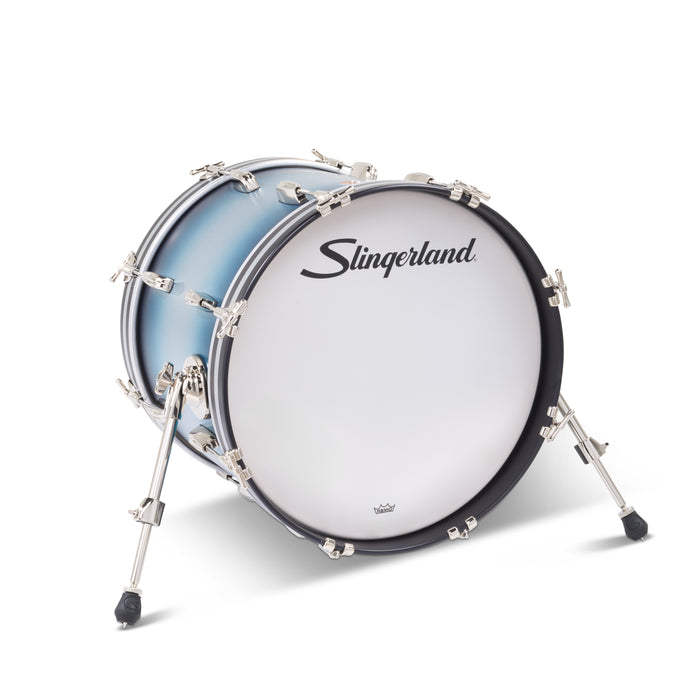 Slingerland Radio King Bass Drum 18x14in - Blue and Silver Lacquer - Timpano-percussion