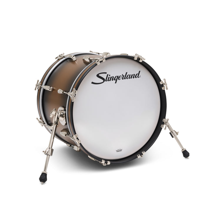 Slingerland Radio King Bass Drum 18x14in - Black and Gold Lacquer - Timpano-percussion