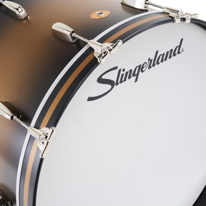 Slingerland Radio King Bass Drum 20x14in - Black and Gold Lacquer - Timpano-percussion