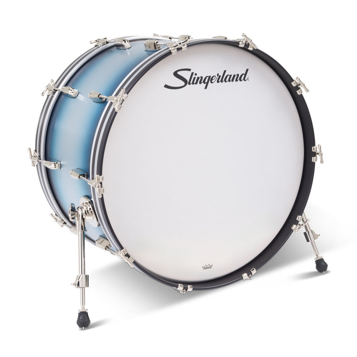 Slingerland Radio King Bass Drum 24x14in - Blue and Silver Lacquer - Timpano-percussion