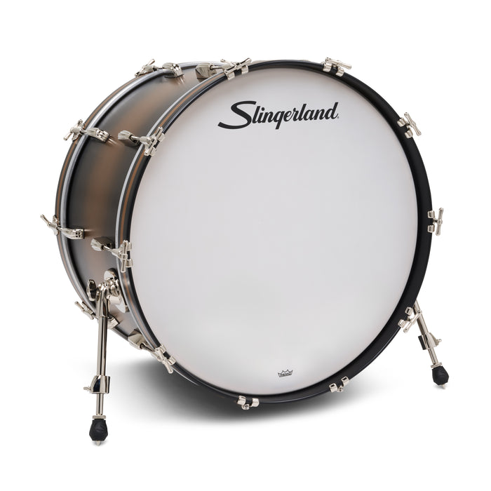 Slingerland Radio King Bass Drum 24x14in - Black and Gold Lacquer - Timpano-percussion