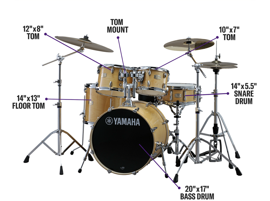 Yamaha Stage Custom 20-10-12-14+14 po - Bois naturel