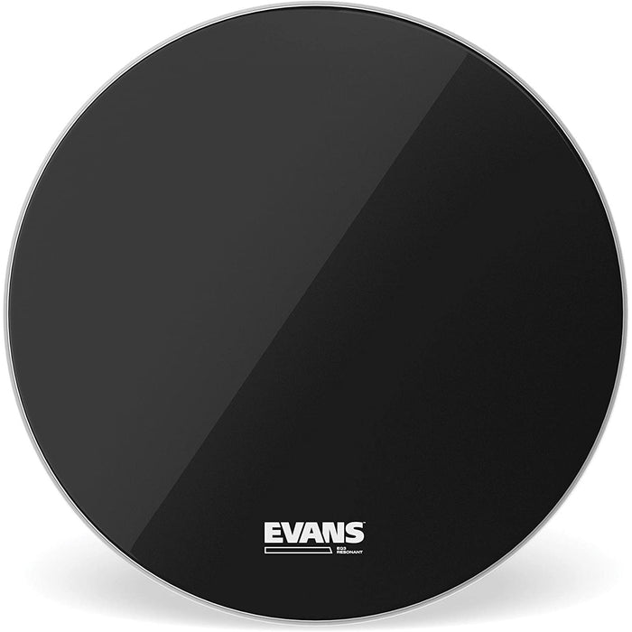 Peau de grosse caisse Evans EQ3 No Port Reso Black 16 pouces Smooth Black