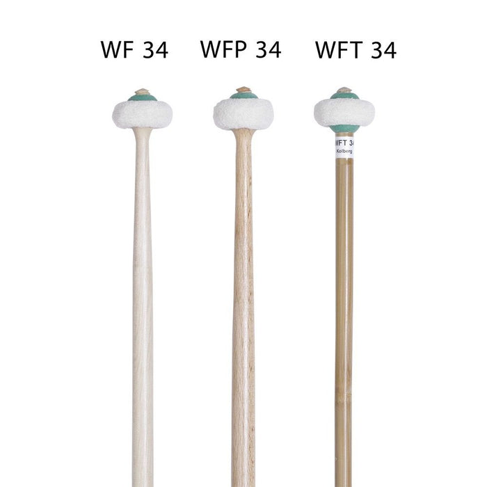 Kolberg WFT34 Timpani Mallets Viennese Flannel 34mm Tonkin Shaft