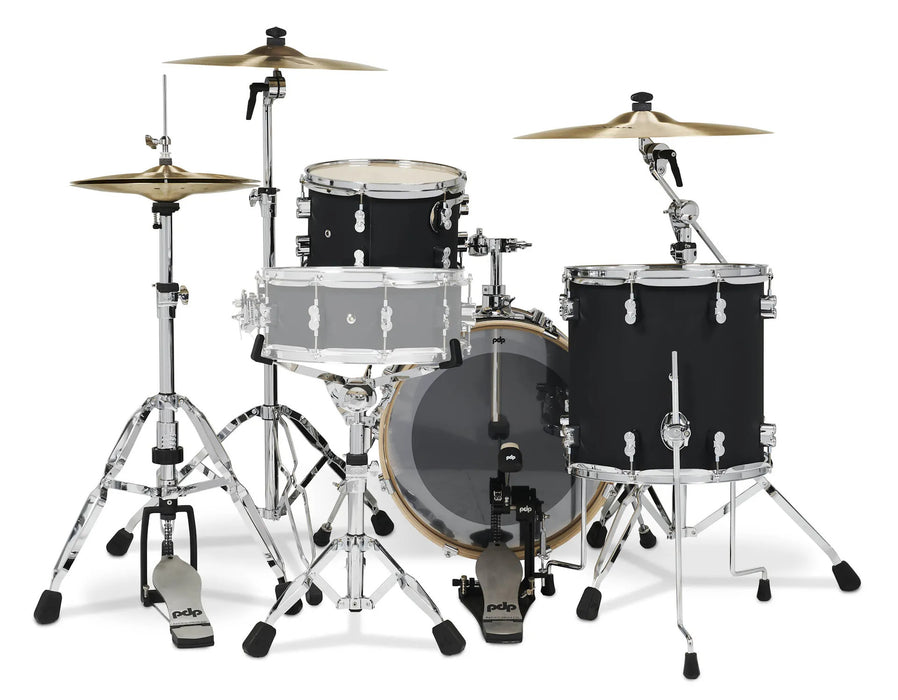 Concept Maple Satin Black CR HW Bop Shell Pack, 3 morceaux, 18po