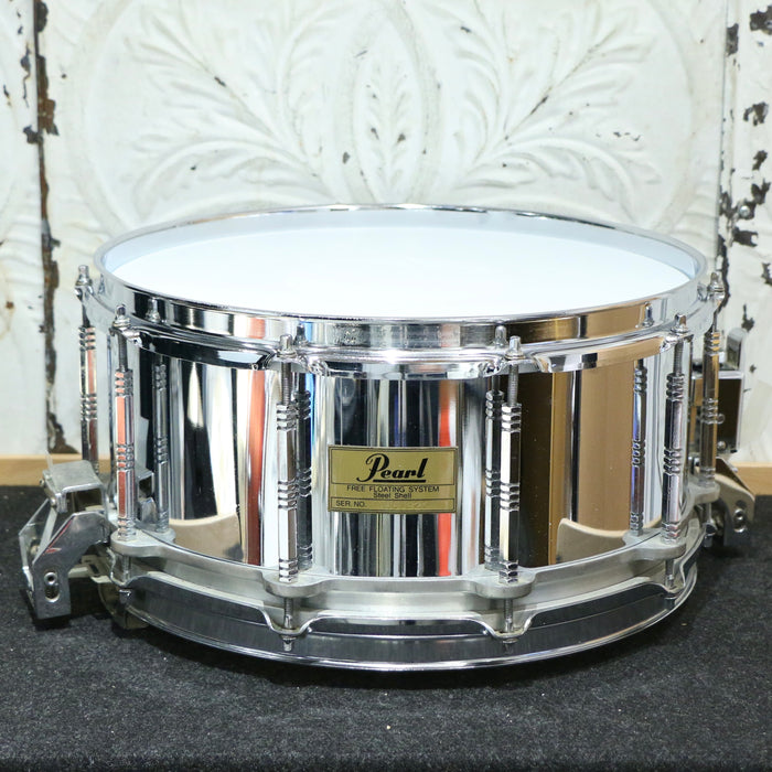 Used Pearl Free Floating Steel Snare Drum 14X6.5in