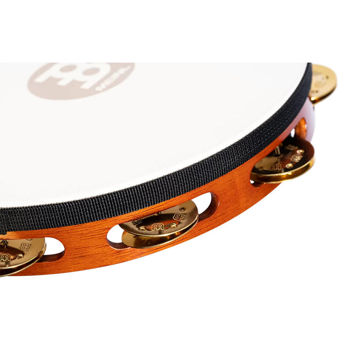 Meinl Traditional Goatskin Wood Tambourine 1 row brass jingles