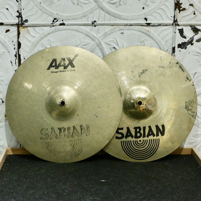 Used Sabian AAX Stage Hi-Hats Cymbals 14in (1134/1474g)