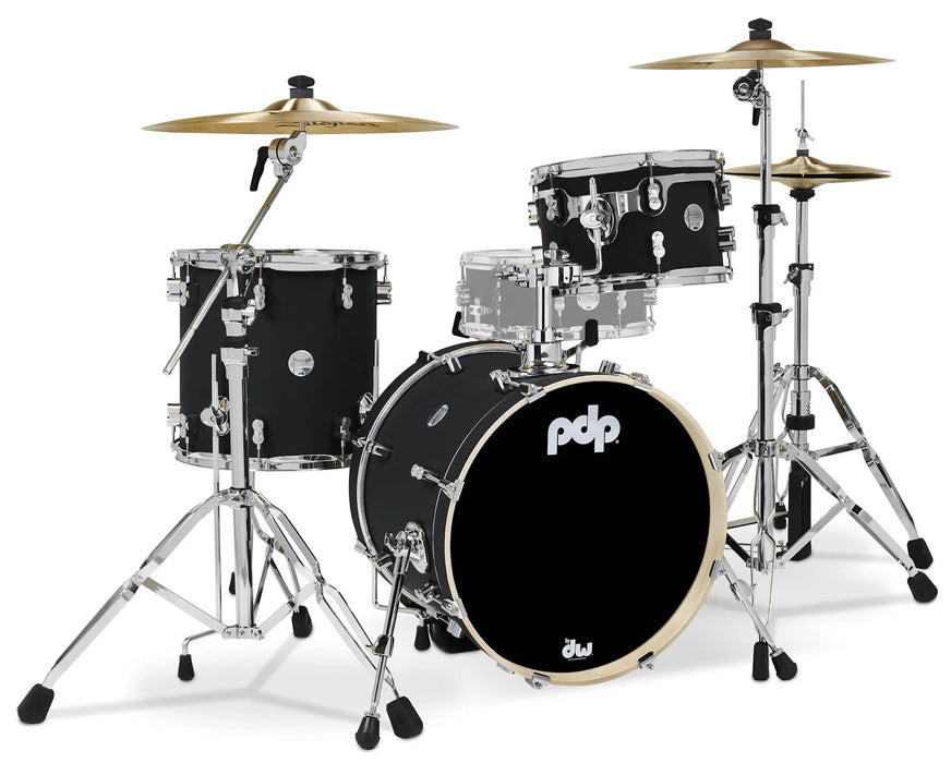 Concept Maple Satin Black CR HW Bop Shell Pack, 3 morceaux, 18po