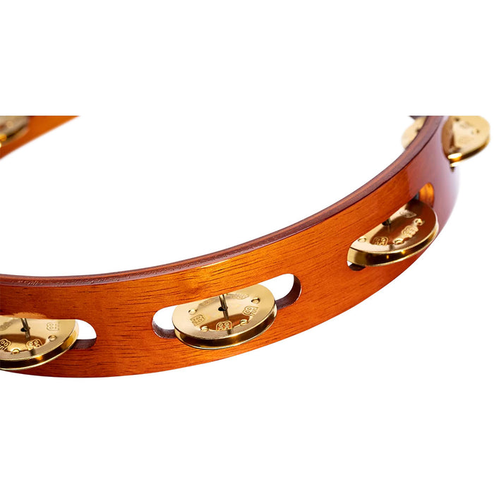 Meinl Traditional Wood Tambourine 1 row brass jingles Antique Brown