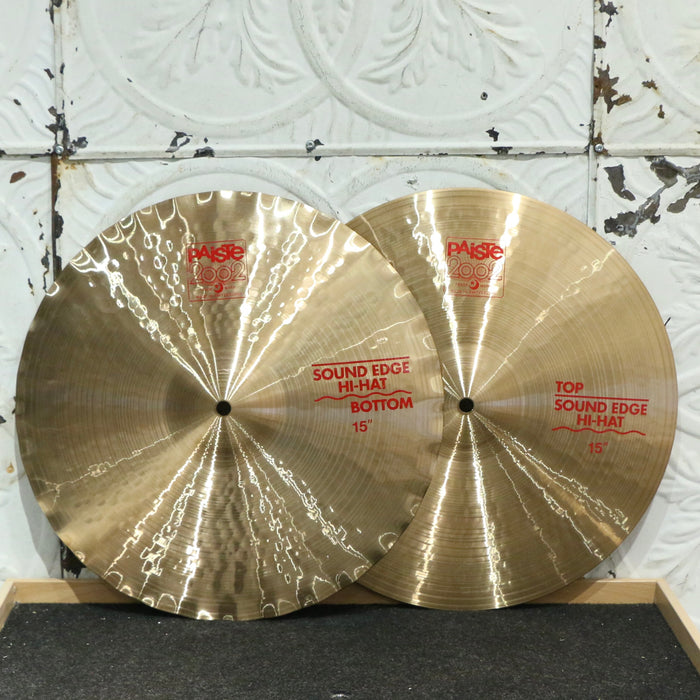 Used Paiste 2002 Sound Edge Hi-Hats Cymbals 15in (1142/1260g)