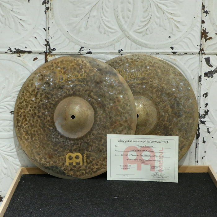 Cymbales hi-hat Meinl Byzance Extra Dry Medium Thin 15po - HANDPICKED (823/1397g)